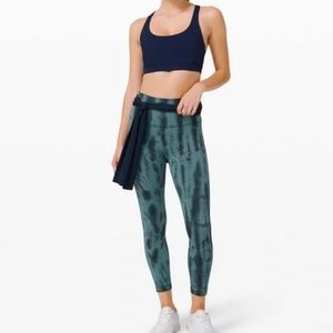 Lululemon Wunder Train Tight 25 Forest Shibori Graphite Grey Desert Teal size 6